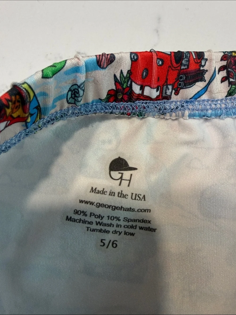 Kids' Cartoon Cars Movie Beach Shorts - Blue Trim George Hats size 5/6